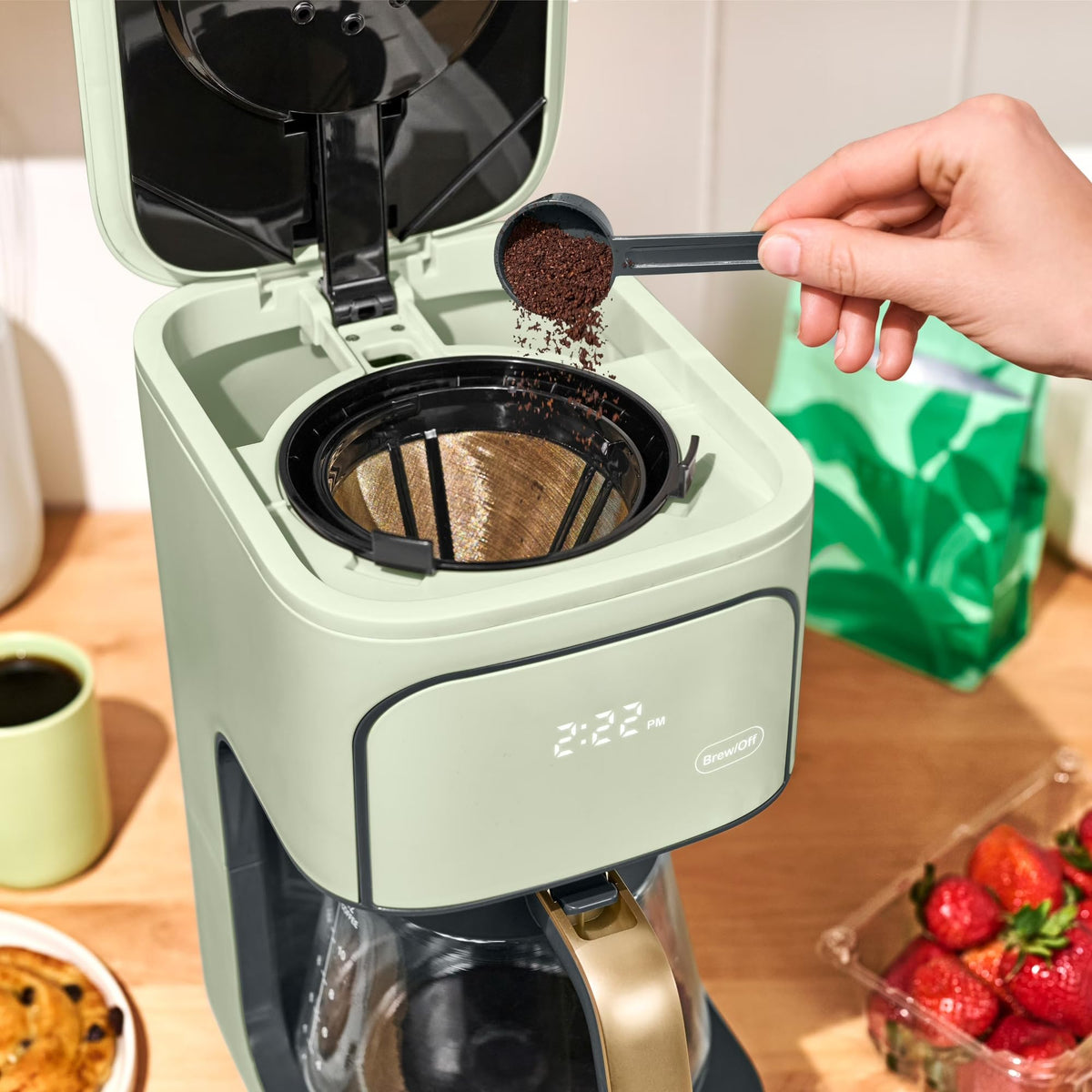 Sage Green 12-Cup Programmable Drip Coffee Maker F7959