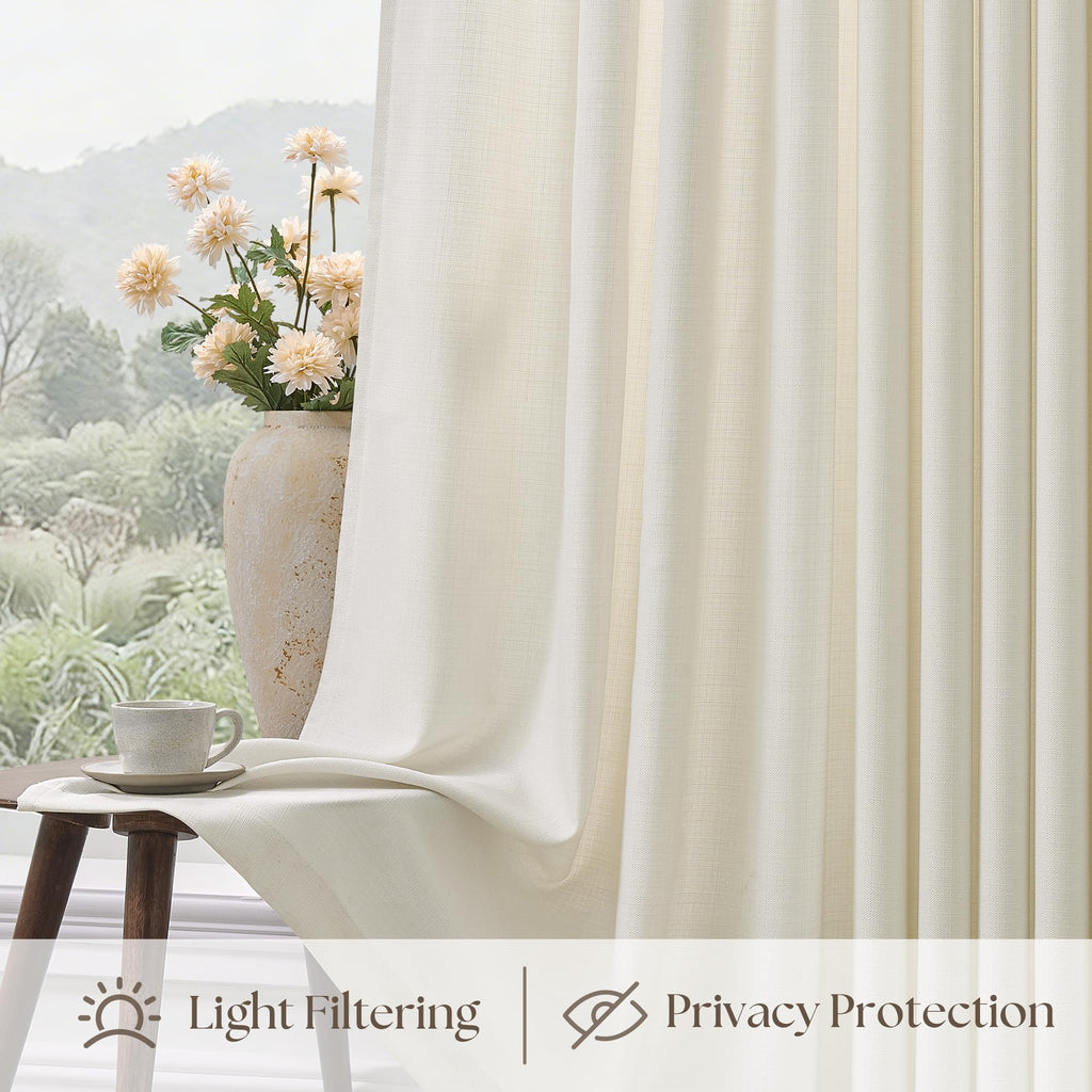 70 Inch Pinch Pleated Semi Sheer Curtains K891