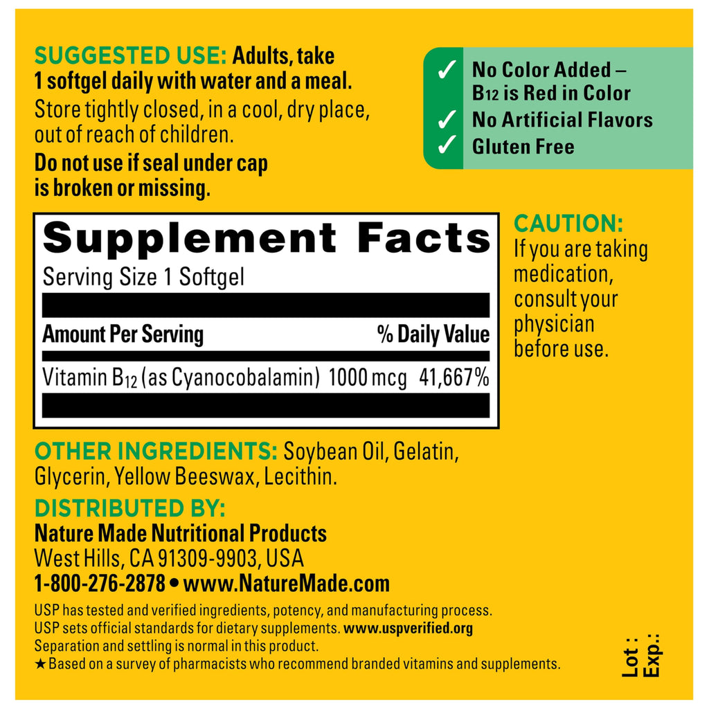 Vitamin B12 1000 mcg 150 Softgels Q338626
