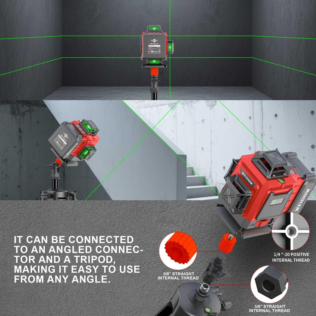 360° Green Cross Line Self Leveling Laser Level V637006