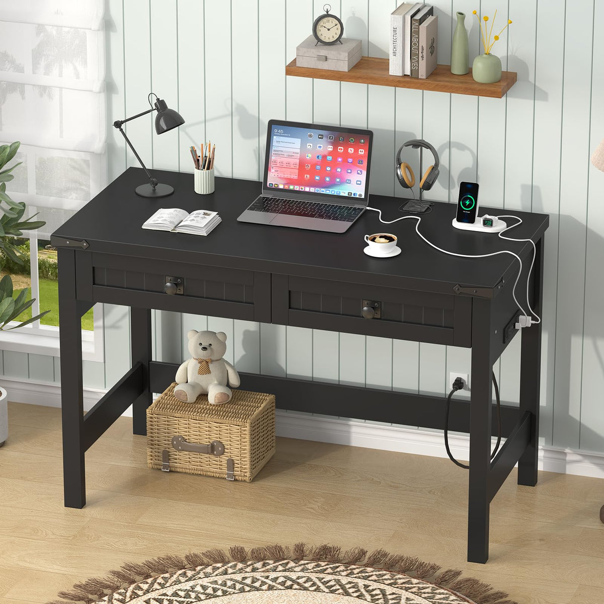 39 Inch Small Computer Desk with Drawers T3305