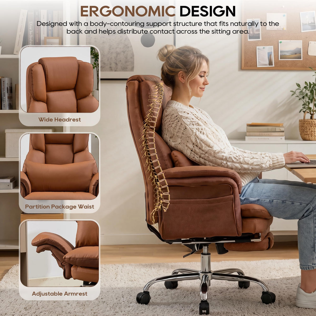 Criss Cross Legged Office Chair with Flip Armrests R754679