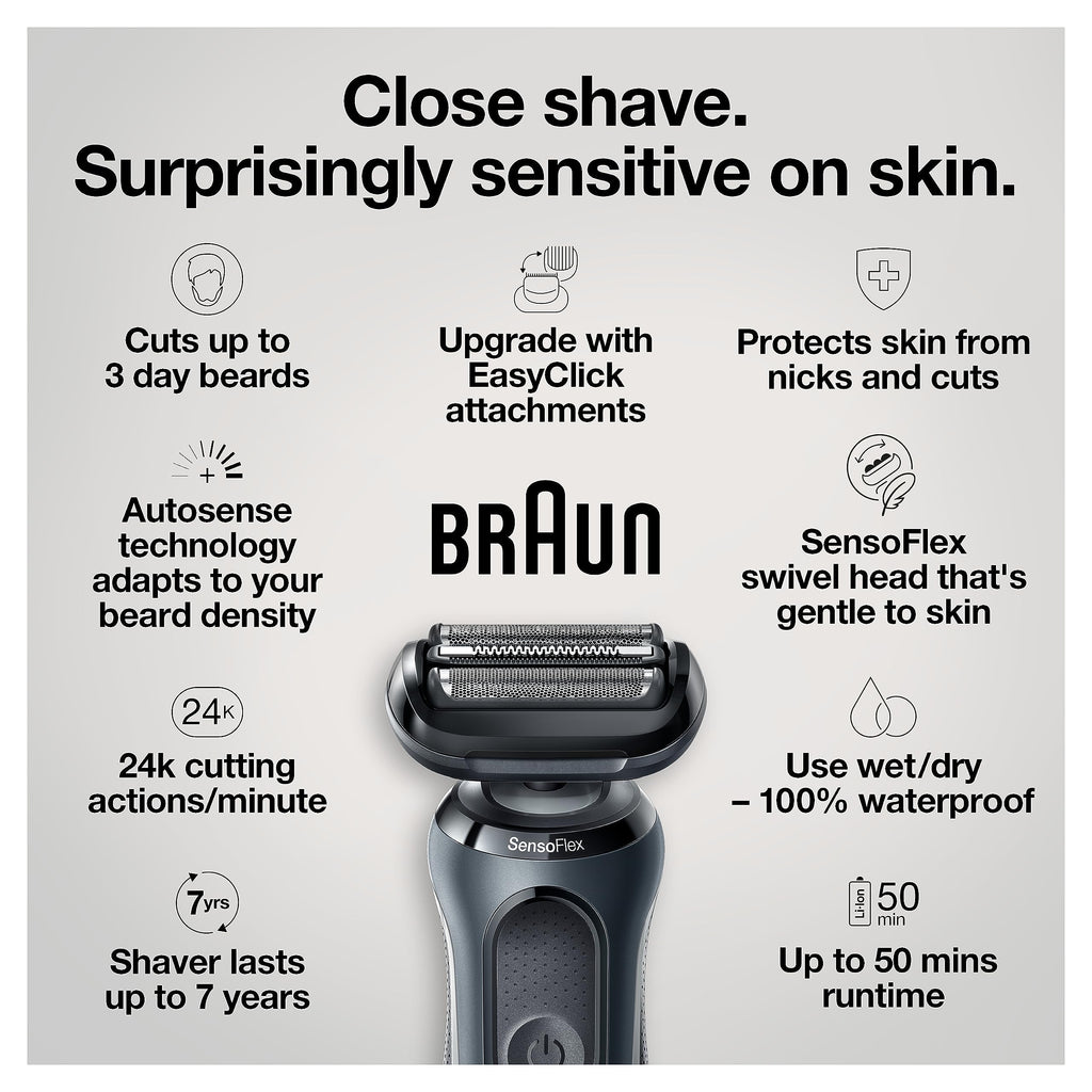 Electric Razor Wet & Dry Rechargeable Cordless Foil Shaver Black V8775
