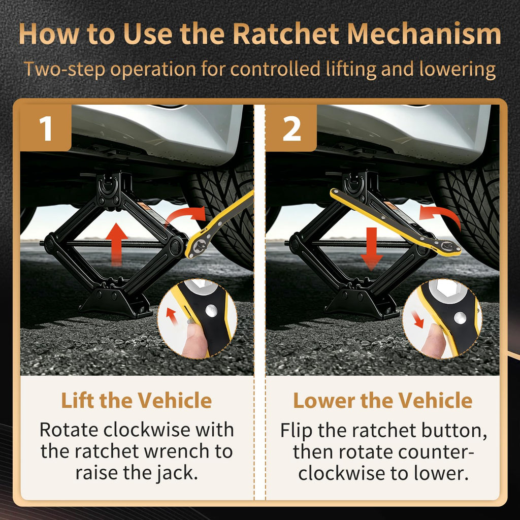 3-Ton Scissor Jack Kit with Ratchet Wrench E923472