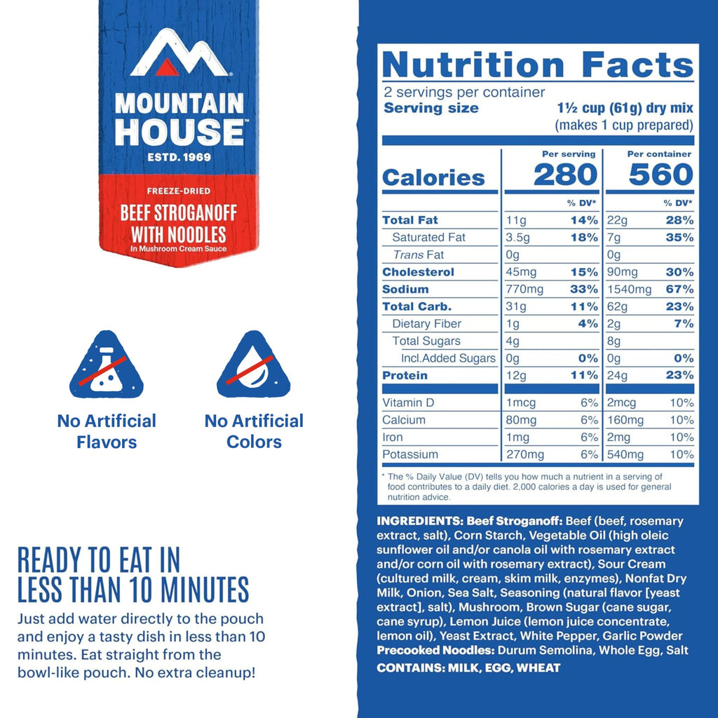 Freeze-Dried Dinner Entree 4 Servings 2-Pack Q6985