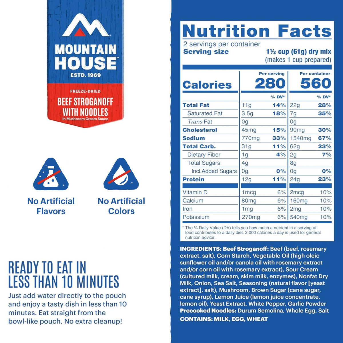 Freeze-Dried Dinner Entree 4 Servings 2-Pack Q6985