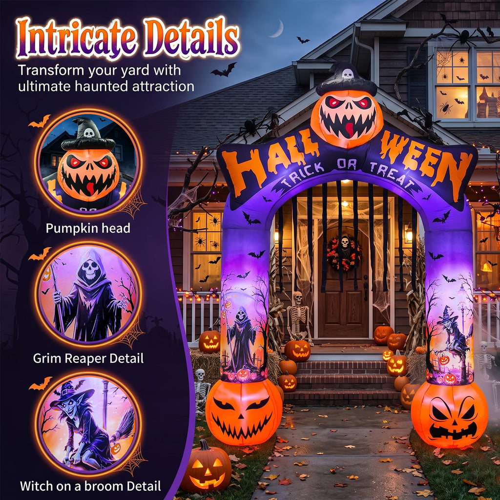 10 FT Halloween Inflatable Archway with LED Lights S535547