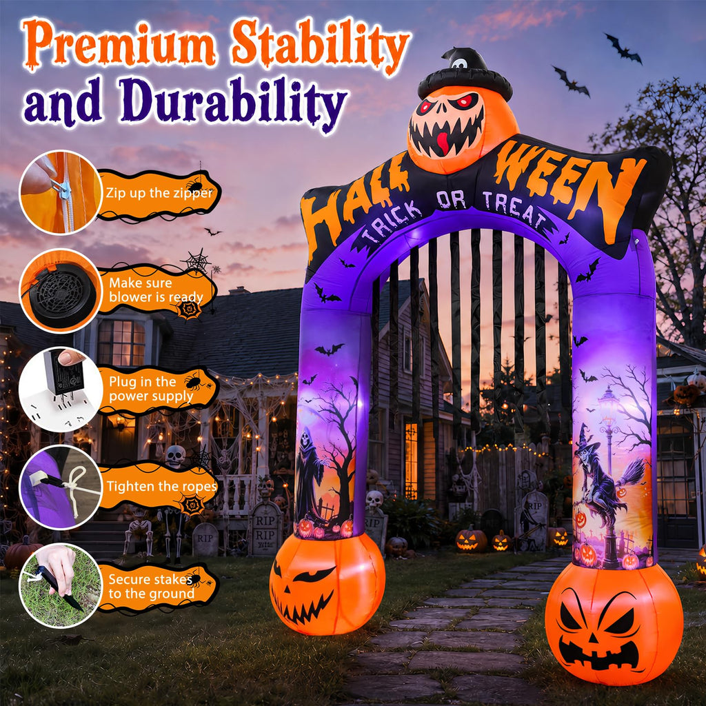 10 FT Halloween Inflatable Archway with LED Lights S535547
