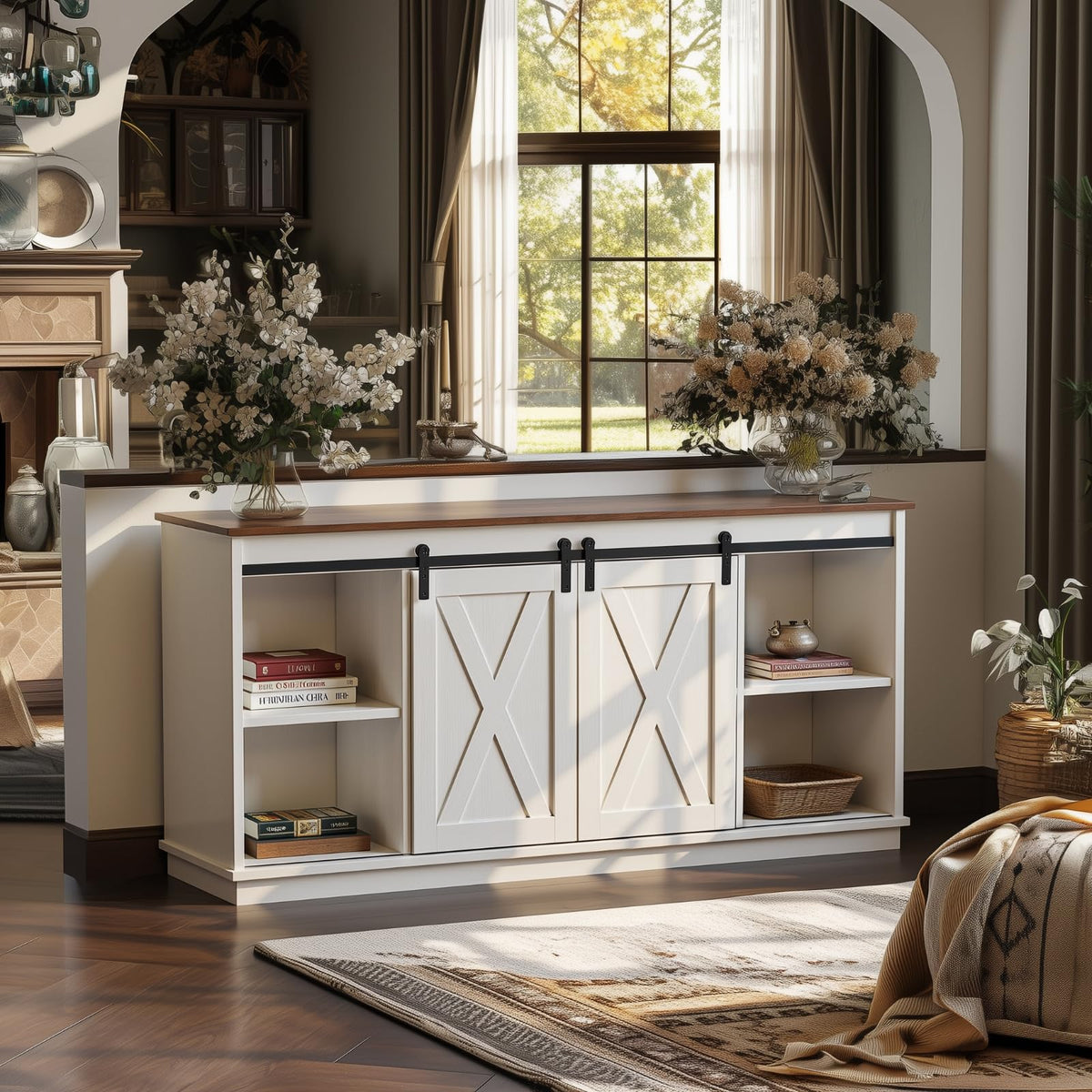 White 65 Inch Wood TV Stand X687321