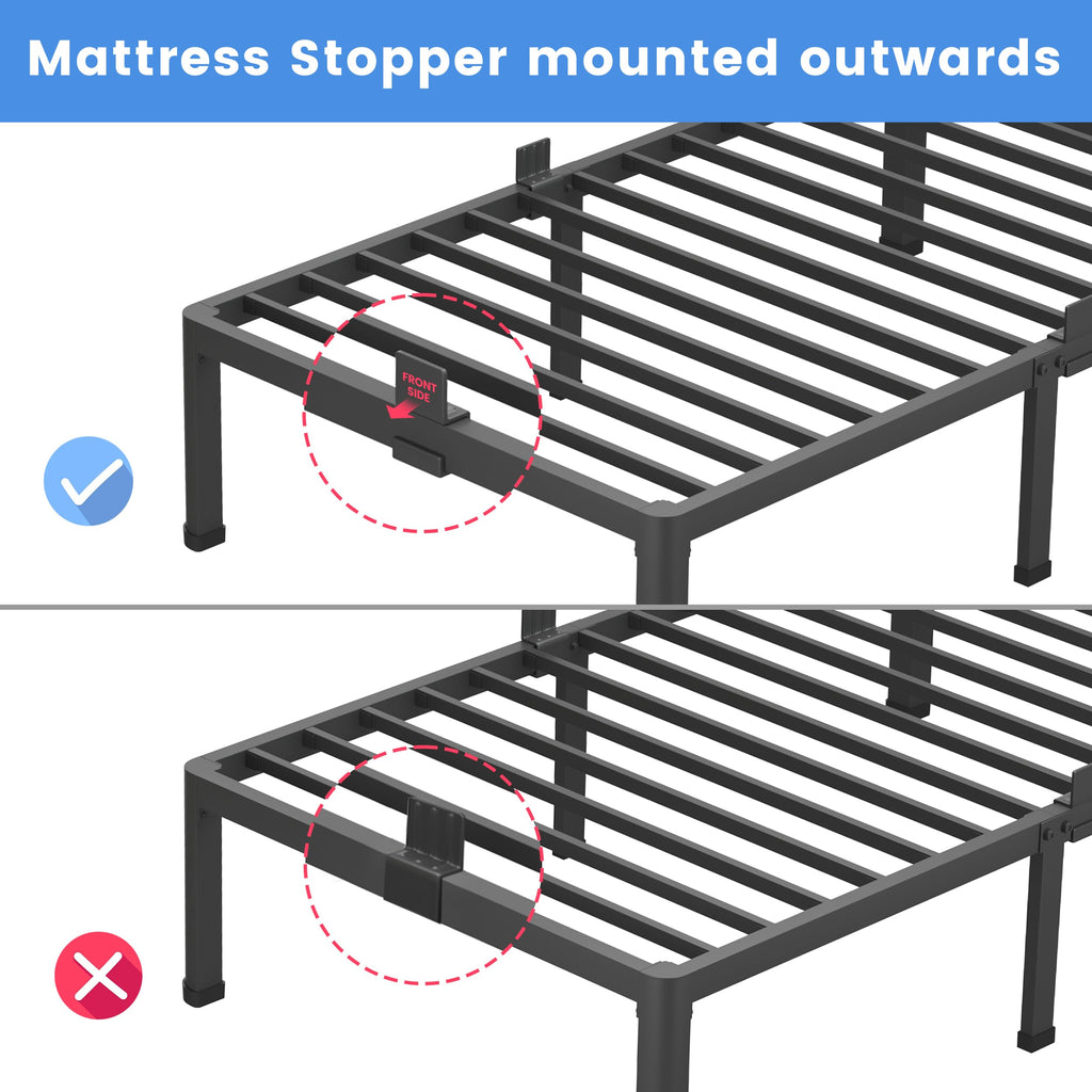 18 Inch Twin XL Bed Frames with Round Corner Leg E990281