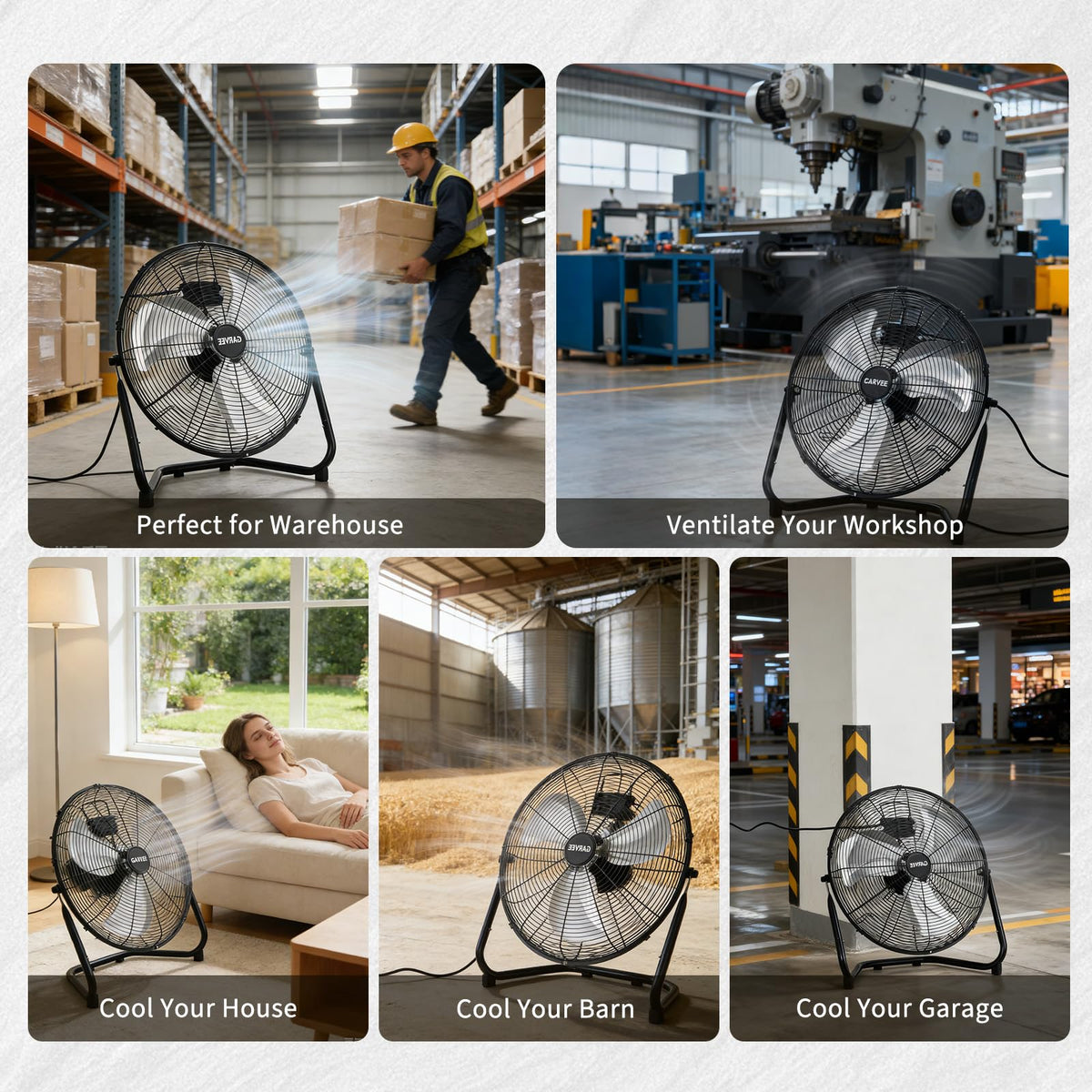 20 Inch High Velocity 3 Speeds Portable Floor Fan M266618