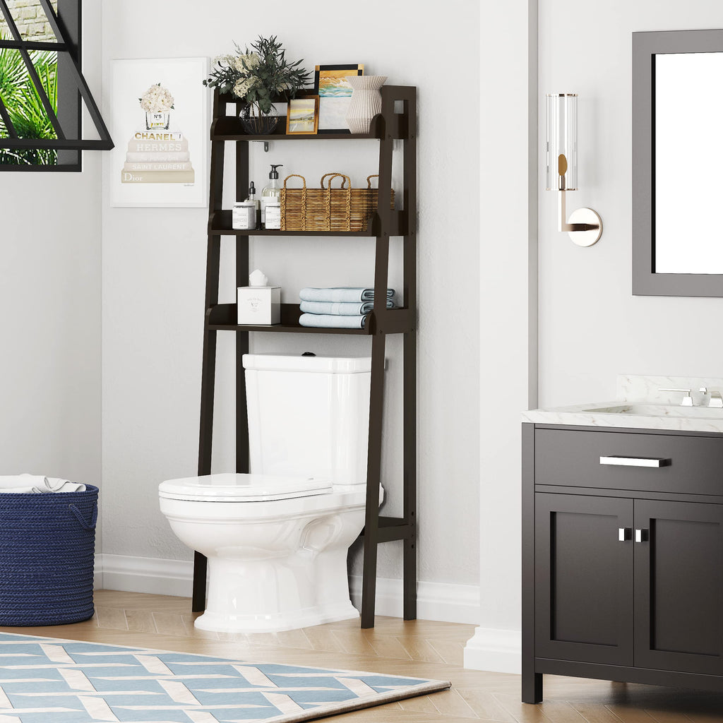 3-Tier Espresso Wood Bathroom Organizer S30567