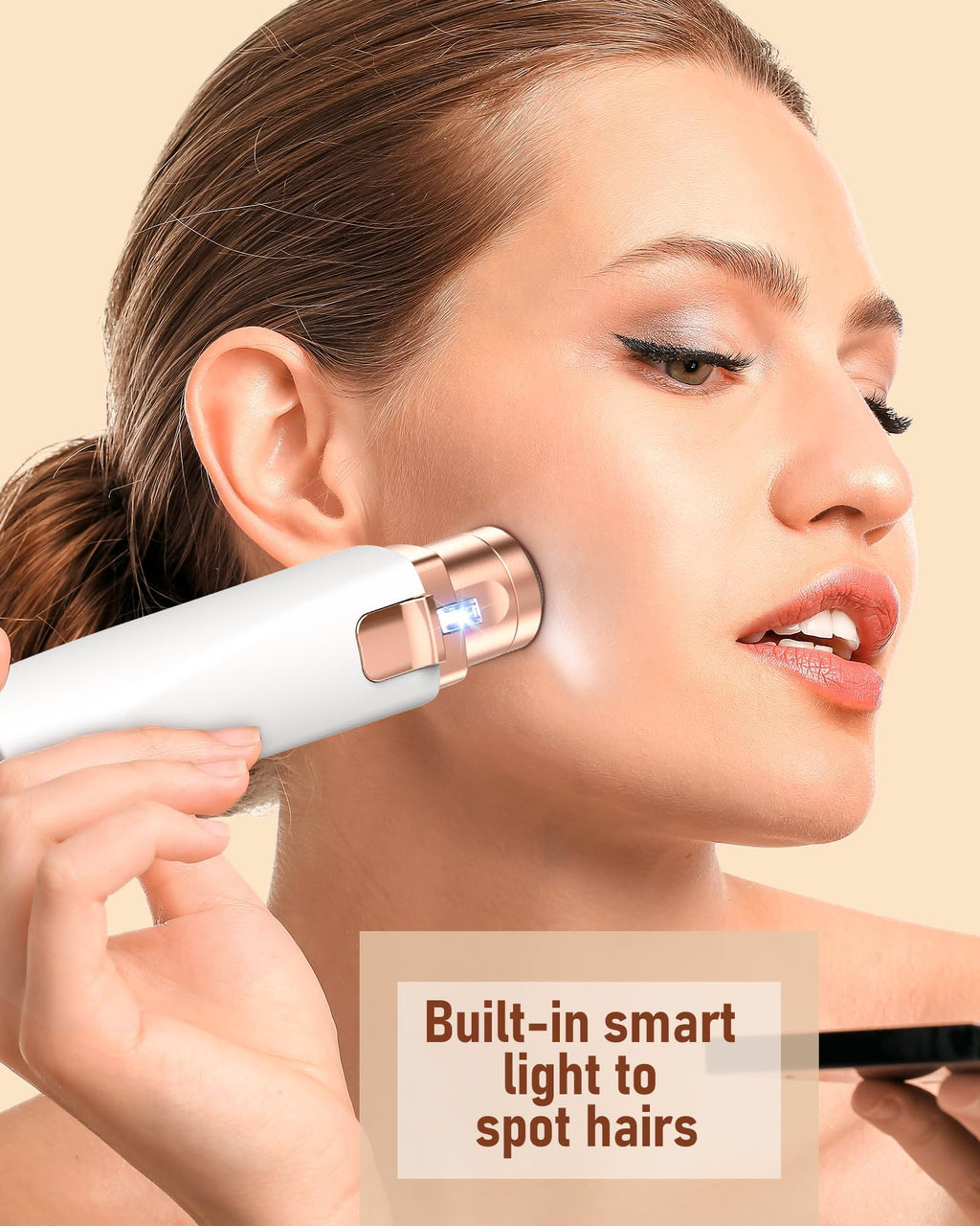 2 in 1 Rechargeable Eyebrow Trimmer Facial Hair Remover with LED Light D213