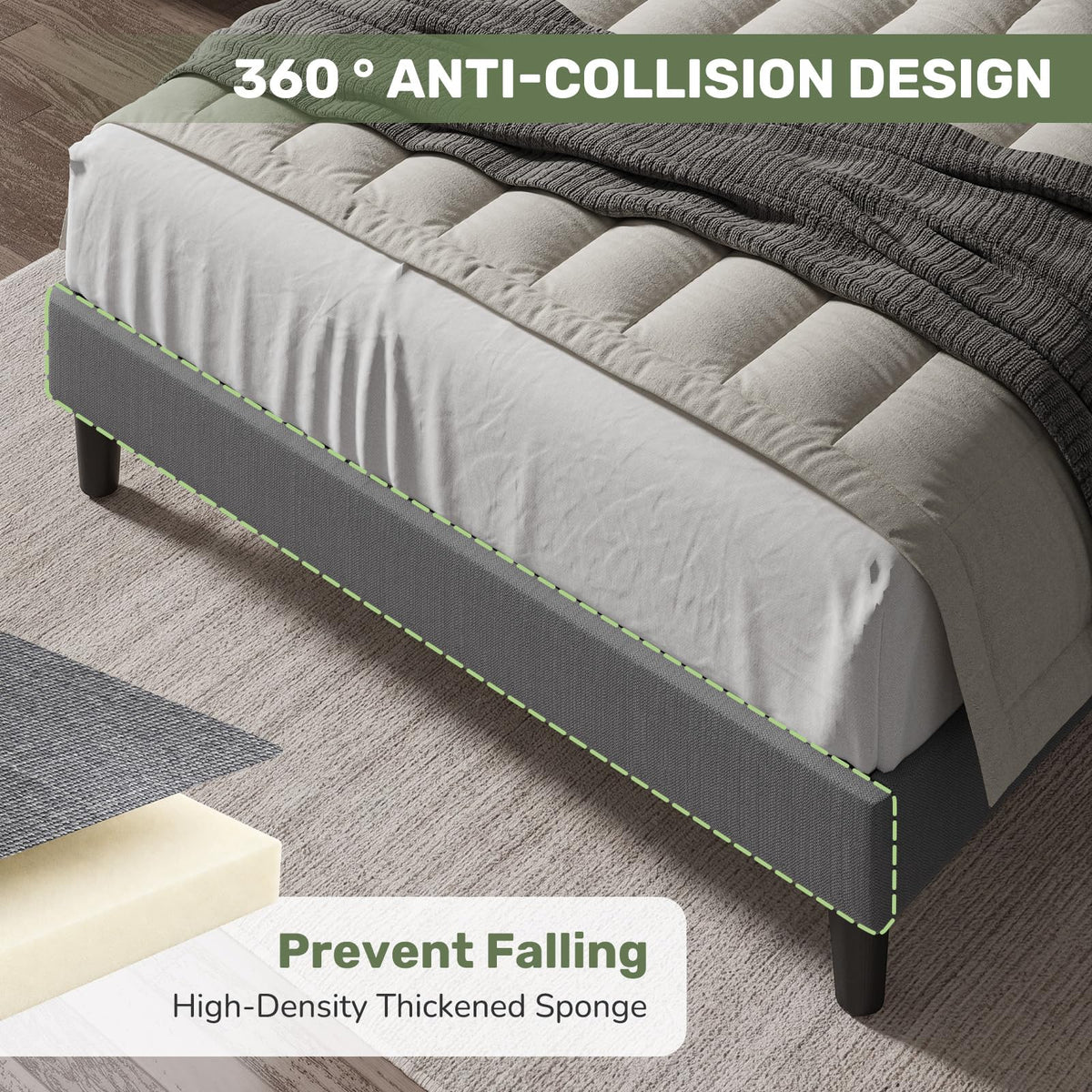 Queen Size Bed Frame with Headboard G46261