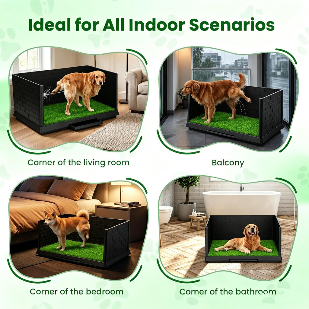 Dog Grass Pad with Tray 30"x19.7" Indoor Dog Potty with Drawer J50049
