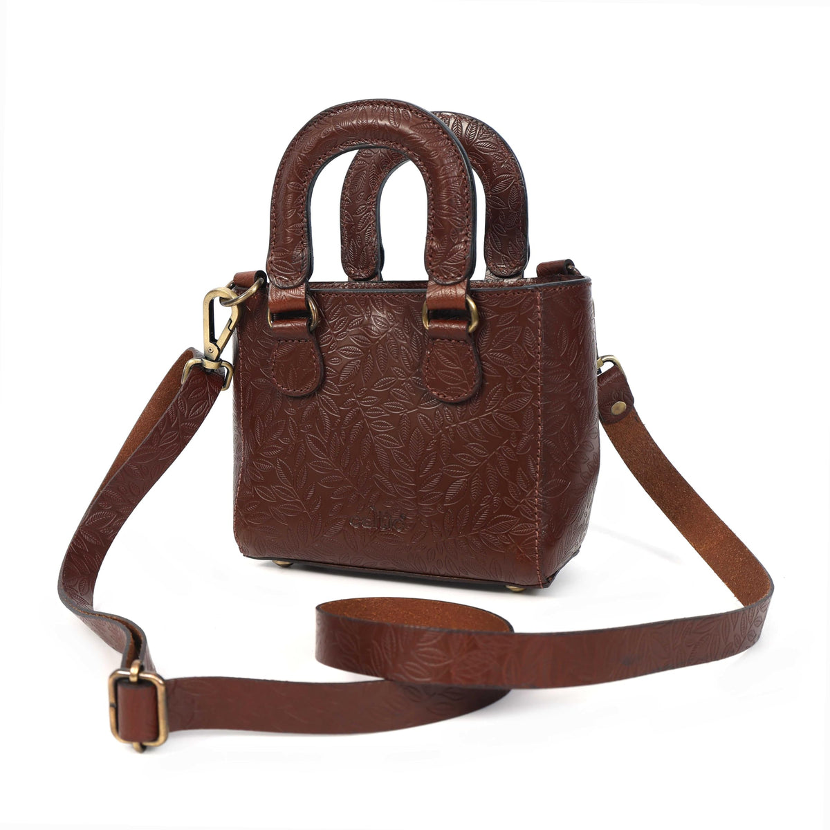 Genuine Leather Mini Tote Crossbody Bag D218805