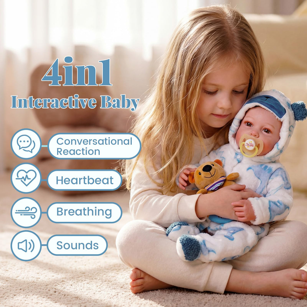 Reborn Baby Dolls with Breathing, Heartbeat, Coos & Conversation J7780