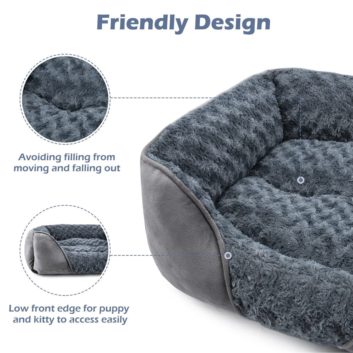 Washable Orthopedic Dog Bed with Anti-Slip Bottom K9307