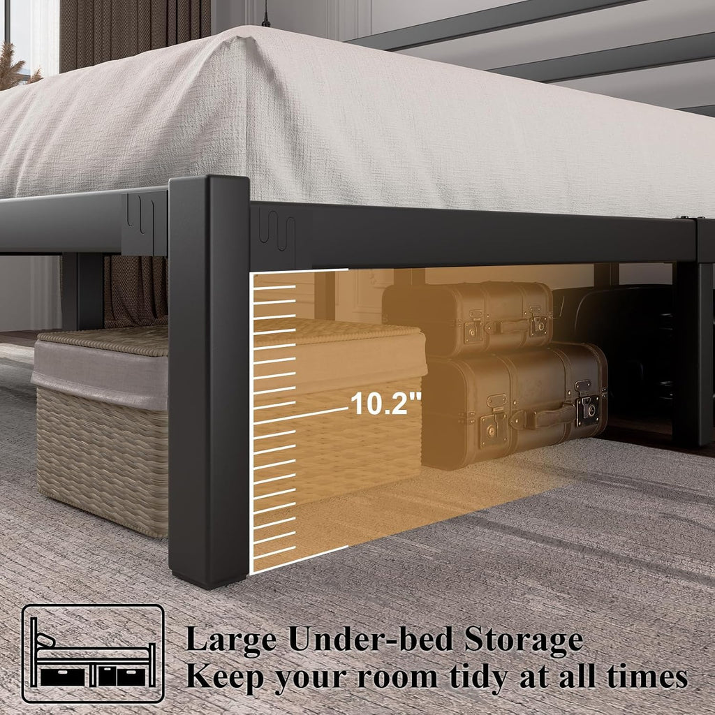 Twin Size Black Metal Bed Frame with Headboard M817964