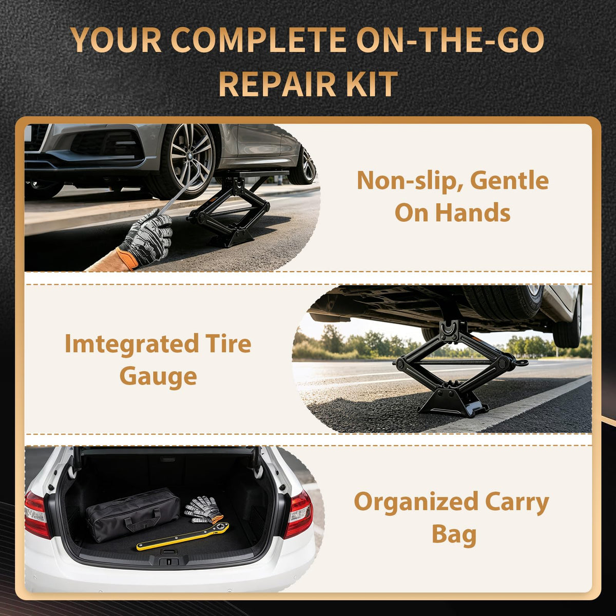 3-Ton Scissor Jack Kit with Ratchet Wrench E923472