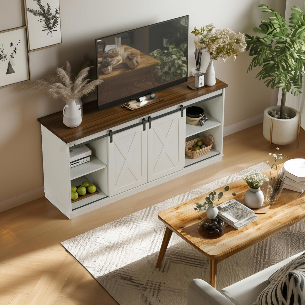 White 65 Inch Wood TV Stand X687321
