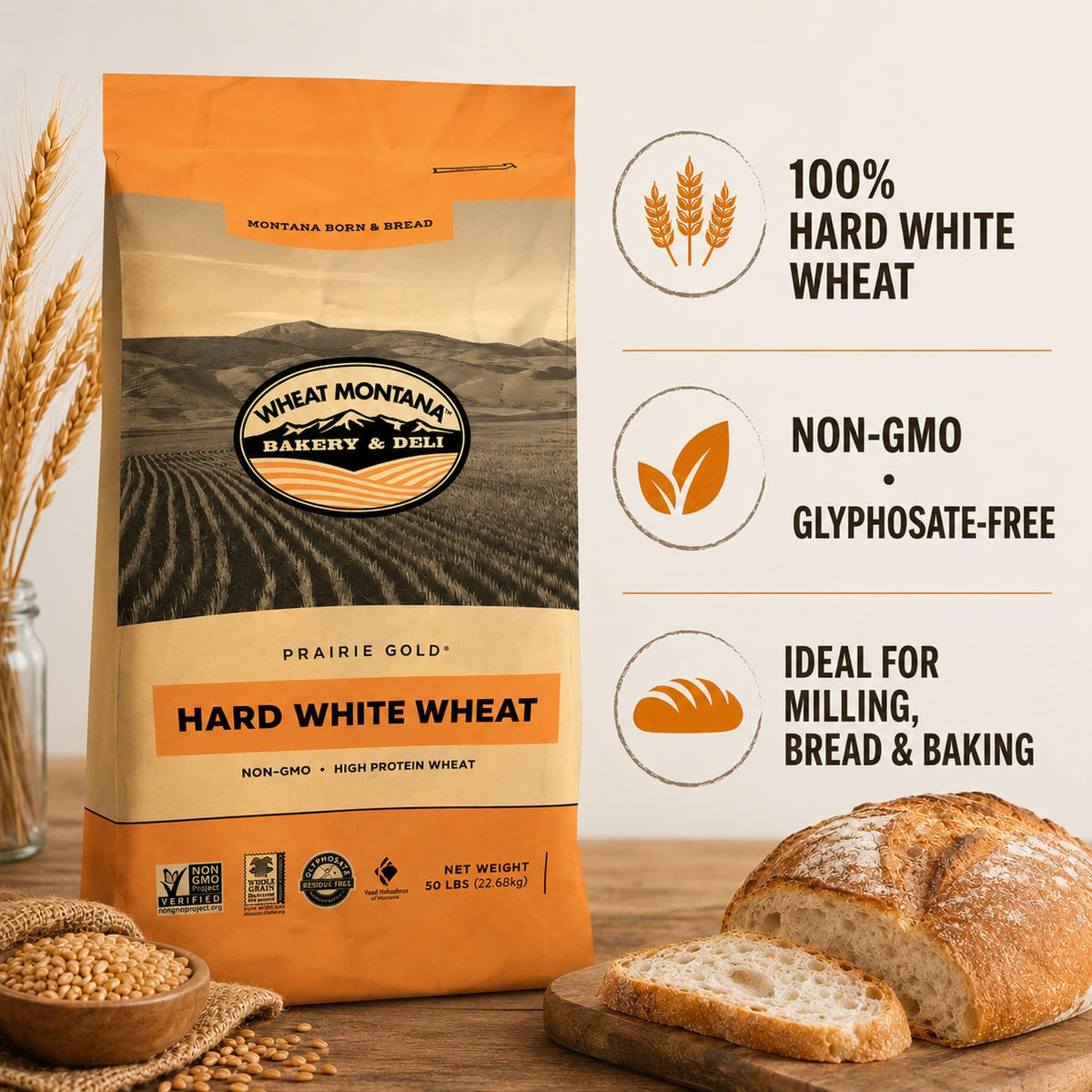 50 lb Bulk Bag Whole White Spring Wheat U213