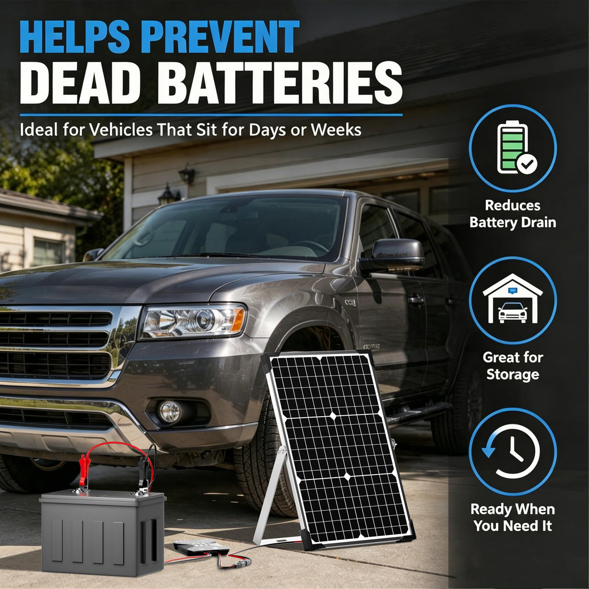 30W 12V Solar Panel Battery Charger Kit J879223