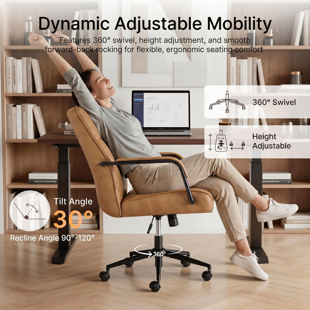 Ergonomic Faux Leather Office Chair with Lumbar Support M8581
