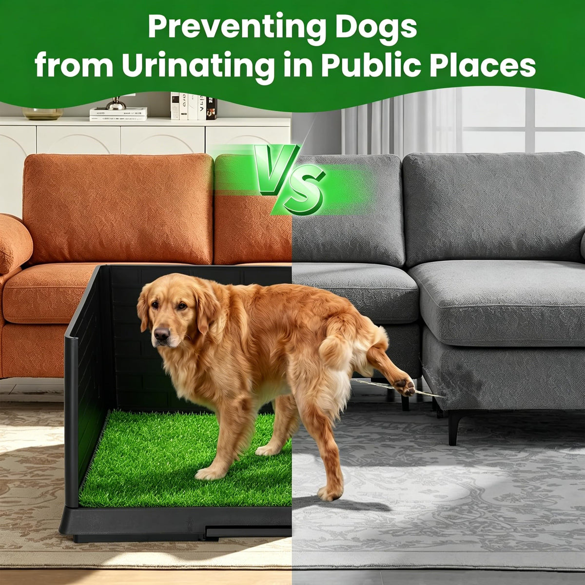 Dog Grass Pad with Tray 30"x19.7" Indoor Dog Potty with Drawer J50049