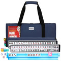 White 166 Tiles Mahjong Set with Blue Carrying Bag E8062
