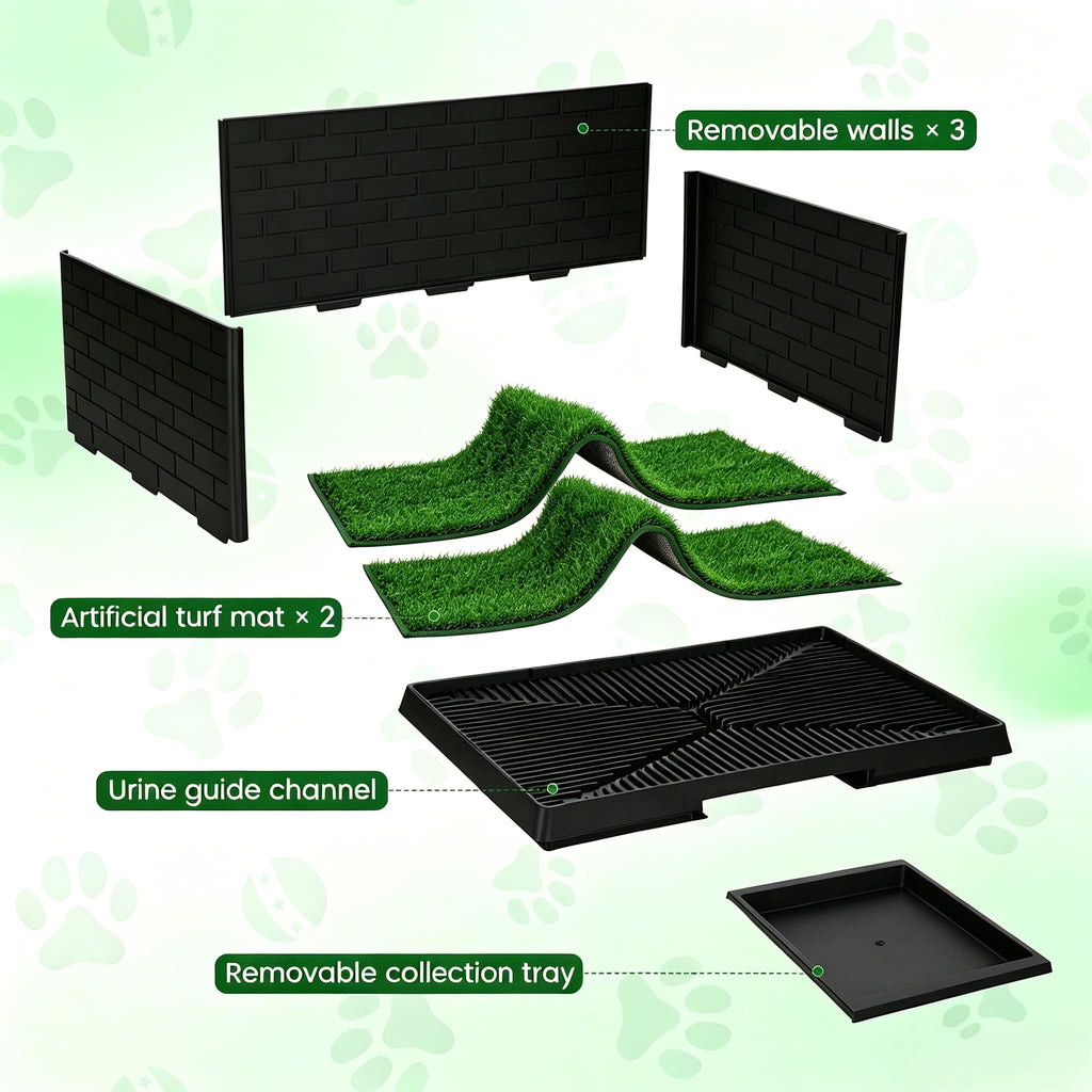 Dog Grass Pad with Tray 30"x19.7" Indoor Dog Potty with Drawer J50049