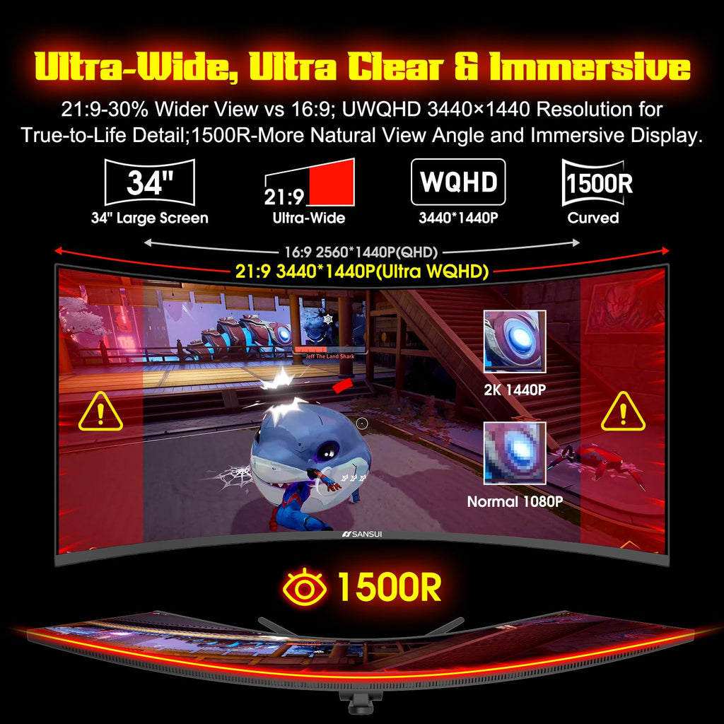 34 Inch Curved 240Hz UWQHD Gaming Monitor I572323