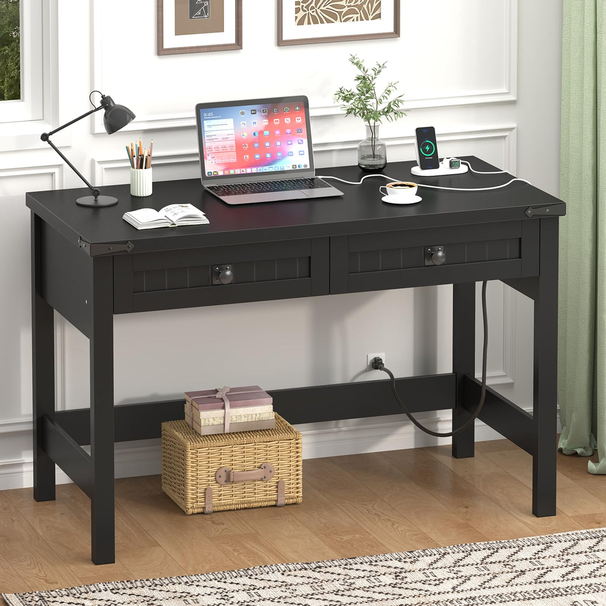 39 Inch Small Computer Desk with Drawers T3305