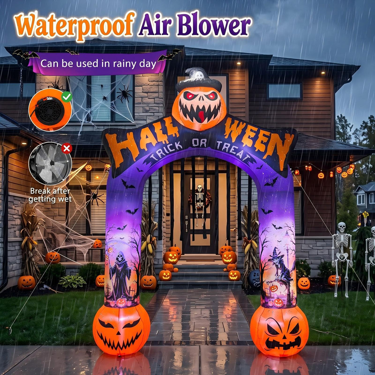 10 FT Halloween Inflatable Archway with LED Lights S535547