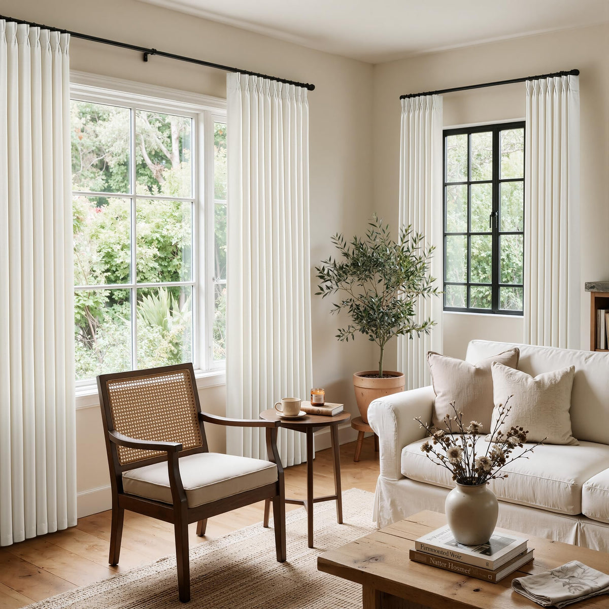 70 Inch Pinch Pleated Semi Sheer Curtains K891
