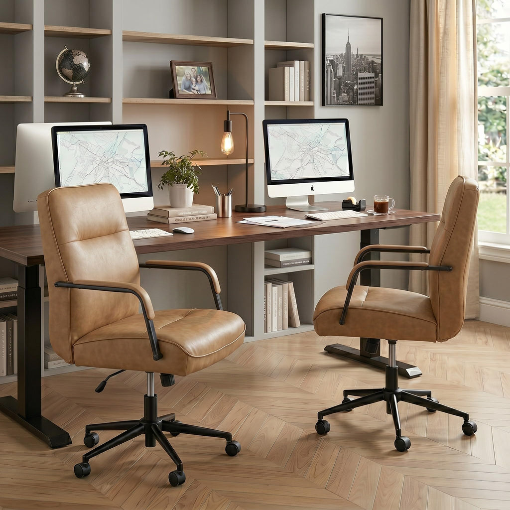 Ergonomic Faux Leather Office Chair with Lumbar Support M8581