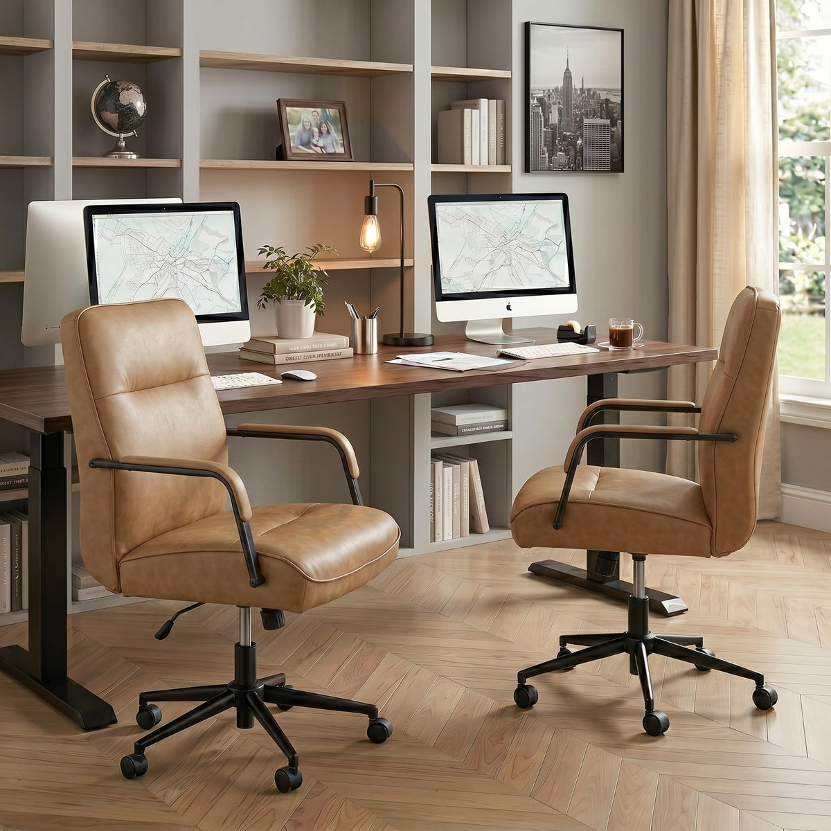 Ergonomic Faux Leather Office Chair with Lumbar Support M8581