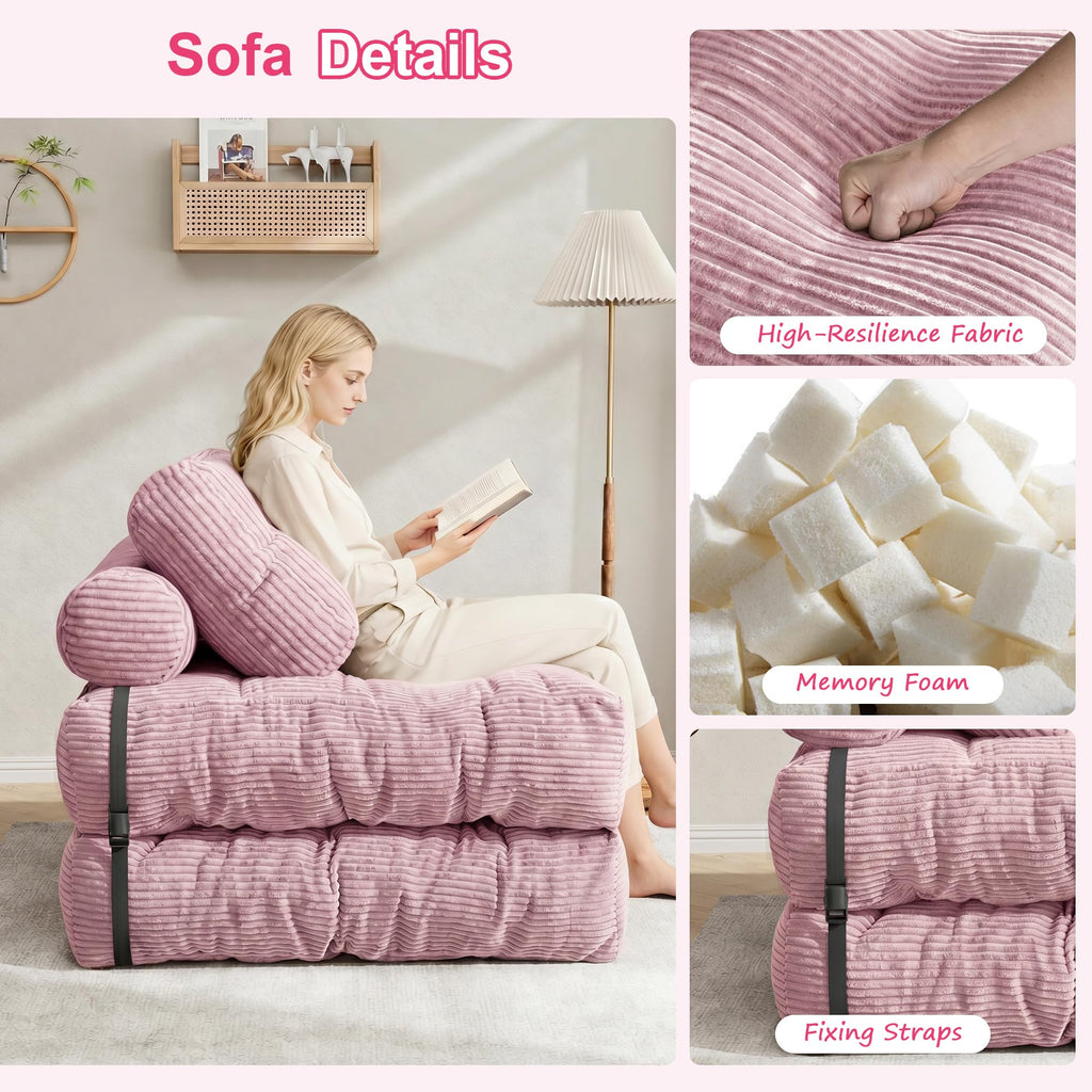 3-in-1 Folding Sofa Bed Convertible Futon Chair C6343