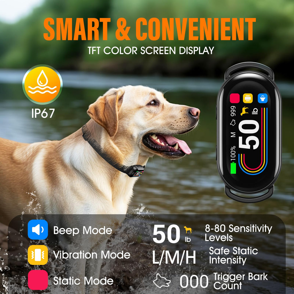 Rechargeable Smart Dog Bark Collar 4 Modes 8 Levels V590962