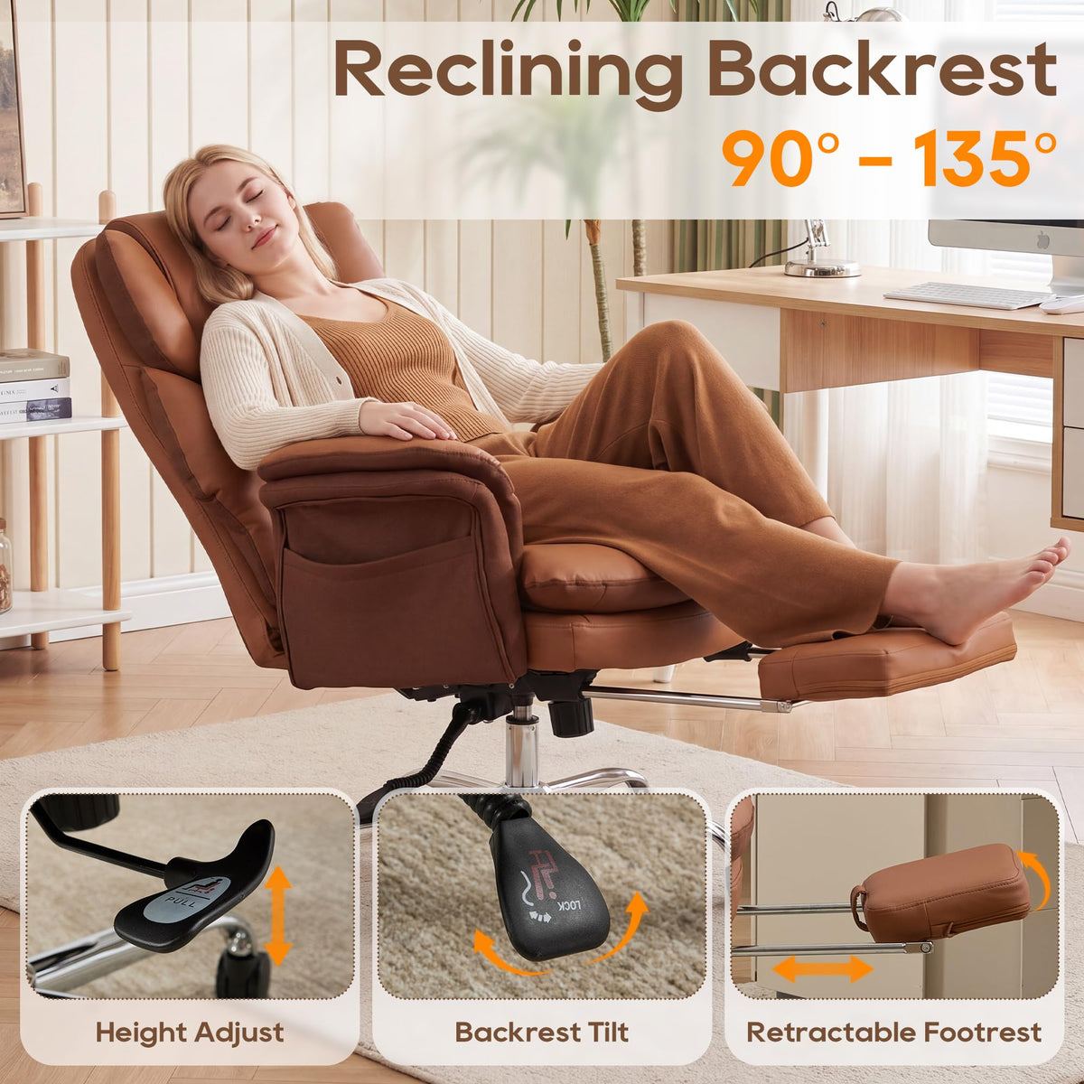 Criss Cross Legged Office Chair with Flip Armrests R754679