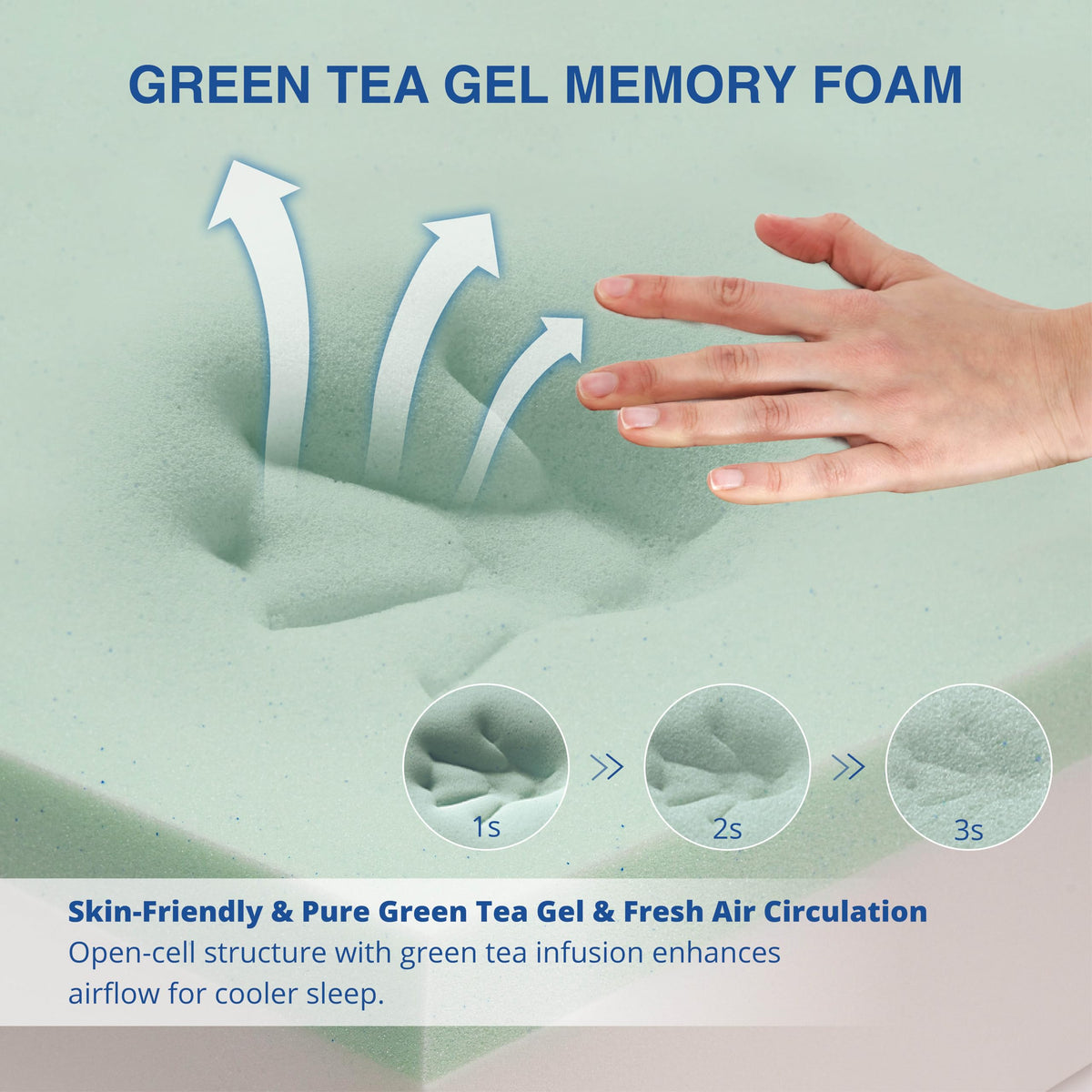 10 Inch Gel-Infused Green Tea Memory Foam Twin Mattress U5334