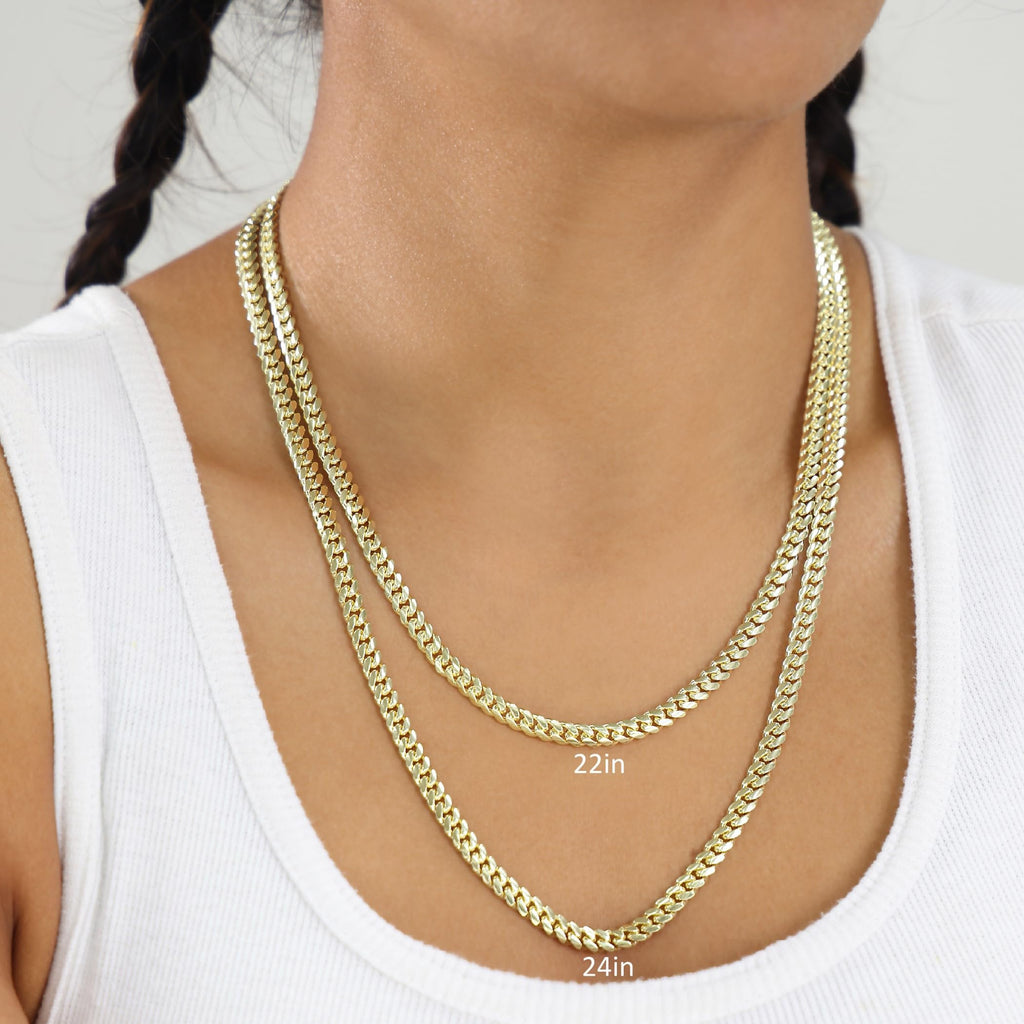 18k Yellow Gold Cuban Link Chain Necklace O147796