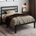 Twin Size Black Metal Bed Frame with Headboard M817964