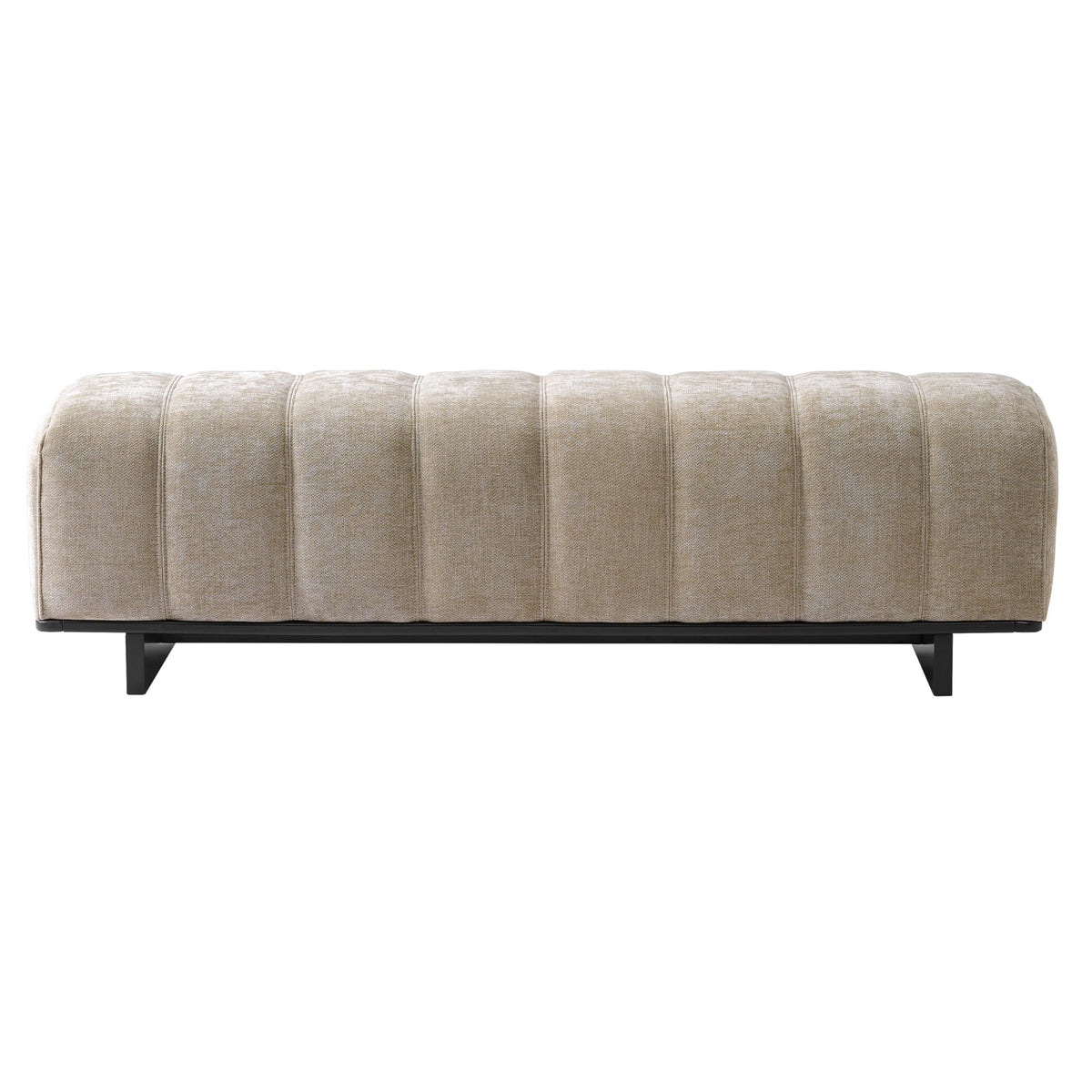 Oatmeal Black Chenille Upholstered Dining Bench J962