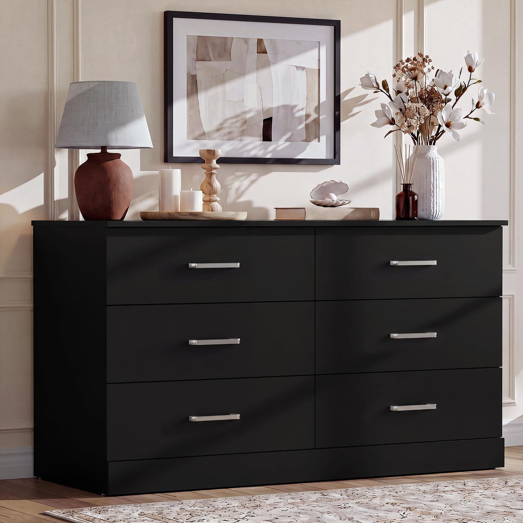 6 Drawer Dark Black Dresser A932