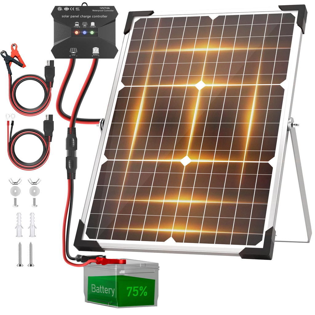 30W 12V Solar Panel Battery Charger Kit J879223