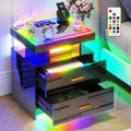 Black Smart Nightstand with Wireless Charging Station A728364