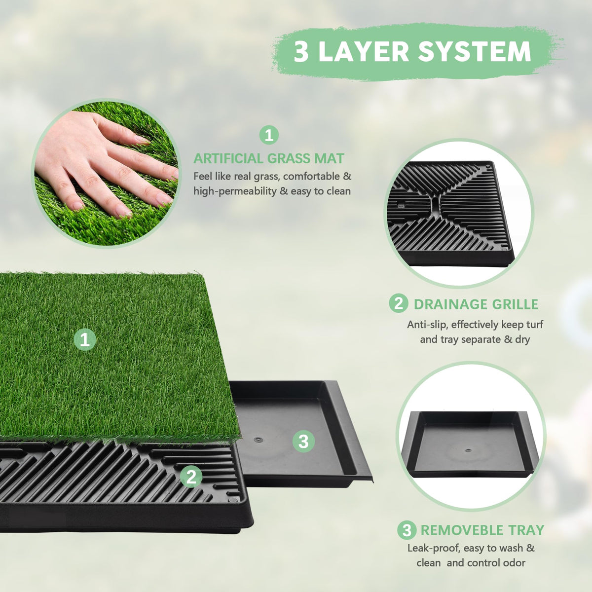 Dog Grass Pad with Tray X3318