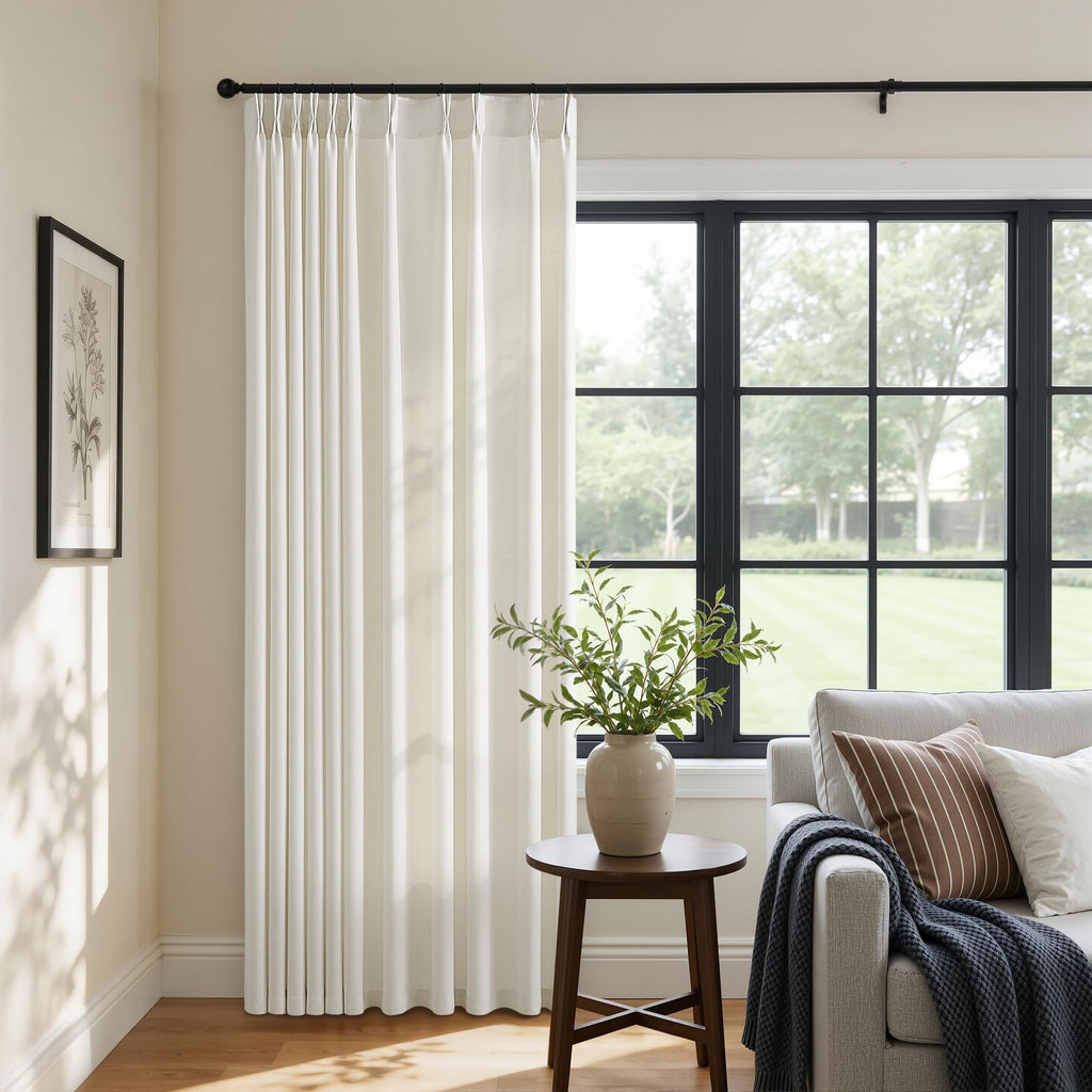70 Inch Pinch Pleated Semi Sheer Curtains K891