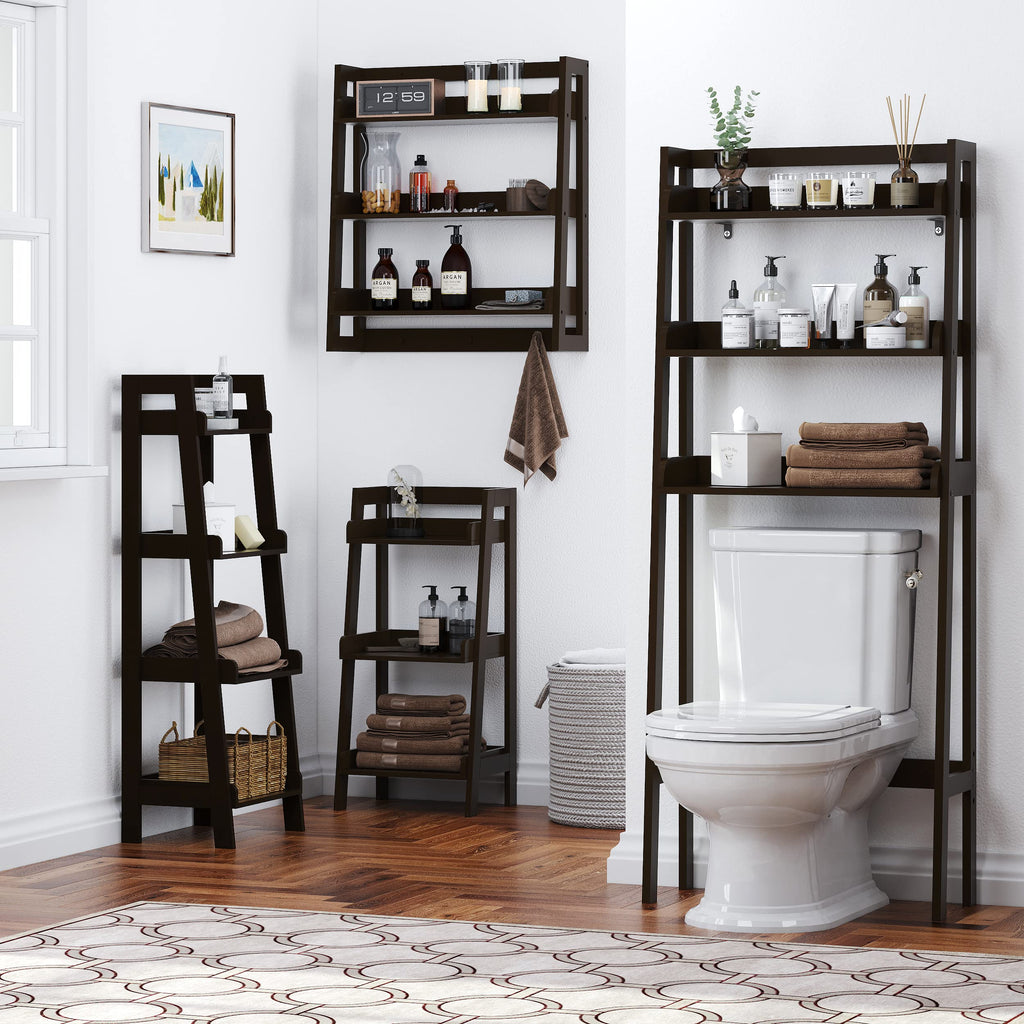 3-Tier Espresso Wood Bathroom Organizer S30567